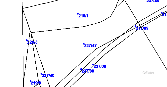 Parcela st. 237/47 v KÚ Chuchel, Katastrální mapa