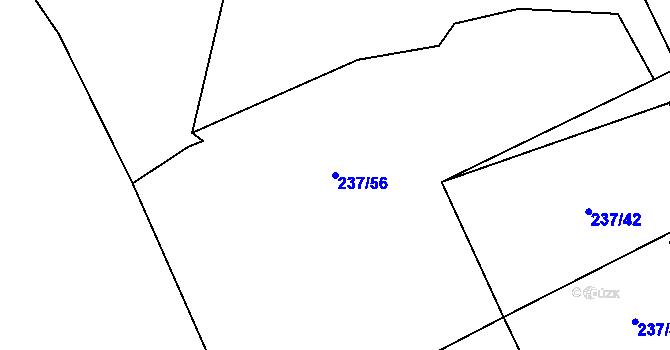 Parcela st. 237/56 v KÚ Chuchel, Katastrální mapa