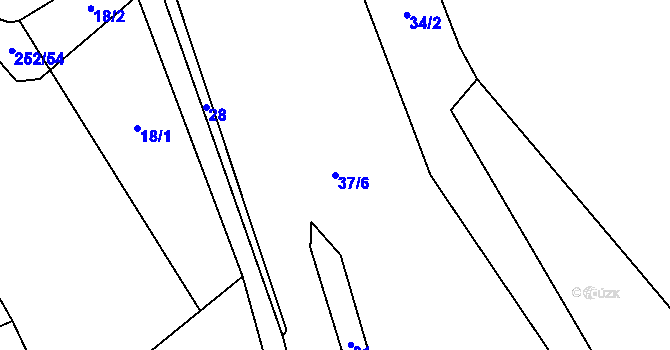Parcela st. 37/6 v KÚ Chuchel, Katastrální mapa