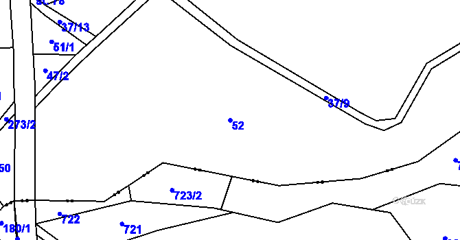 Parcela st. 52 v KÚ Chuchel, Katastrální mapa