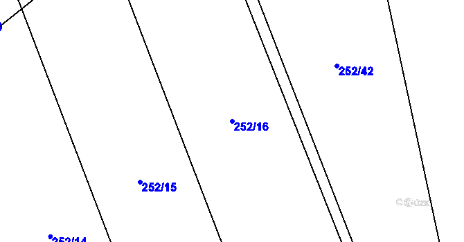 Parcela st. 252/16 v KÚ Chuchel, Katastrální mapa