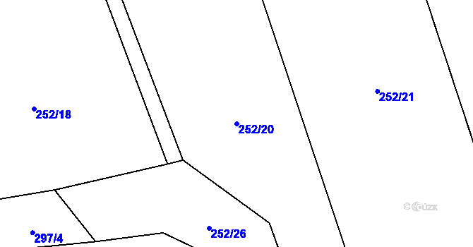 Parcela st. 252/20 v KÚ Chuchel, Katastrální mapa