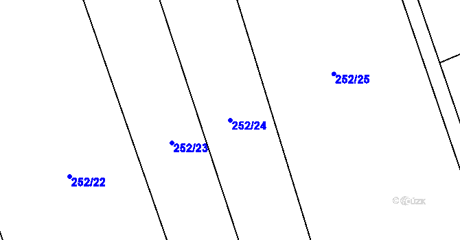 Parcela st. 252/24 v KÚ Chuchel, Katastrální mapa