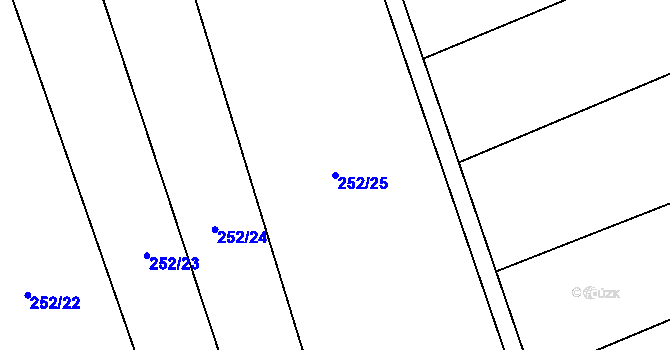 Parcela st. 252/25 v KÚ Chuchel, Katastrální mapa