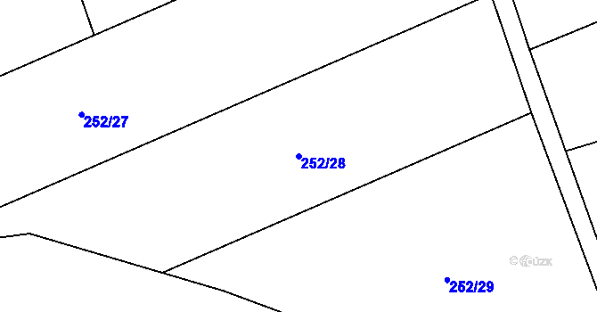 Parcela st. 252/28 v KÚ Chuchel, Katastrální mapa