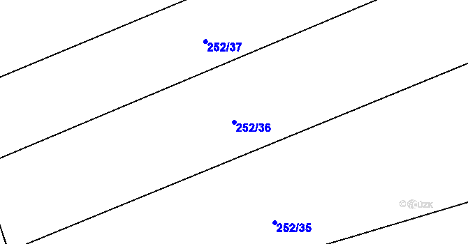 Parcela st. 252/36 v KÚ Chuchel, Katastrální mapa
