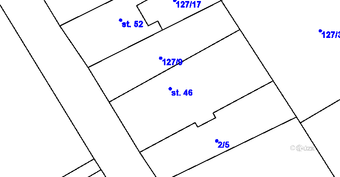 Parcela st. 46 v KÚ Chuchel, Katastrální mapa