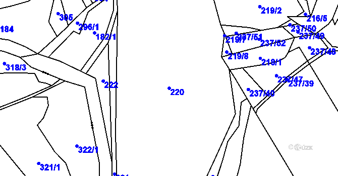 Parcela st. 220 v KÚ Chuchel, Katastrální mapa