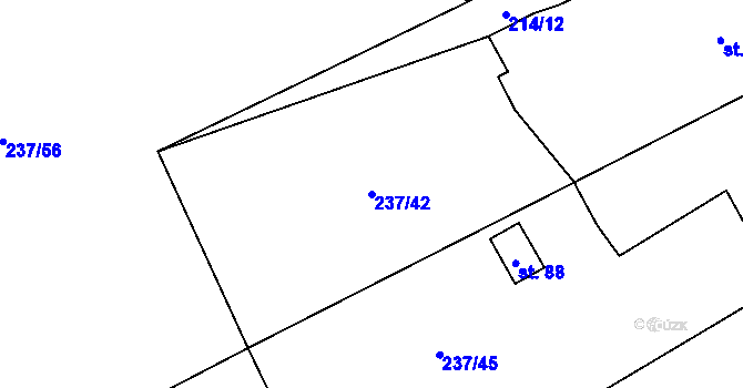 Parcela st. 237/42 v KÚ Chuchel, Katastrální mapa