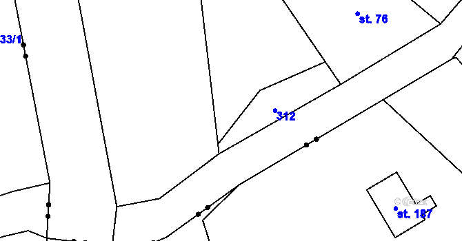 Parcela st. 270/3 v KÚ Chuchel, Katastrální mapa