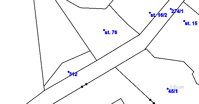 Parcela st. 274/3 v KÚ Chuchel, Katastrální mapa