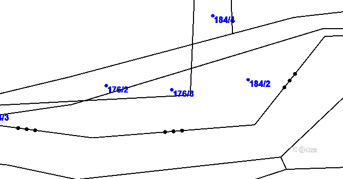 Parcela st. 176/3 v KÚ Chuchel, Katastrální mapa