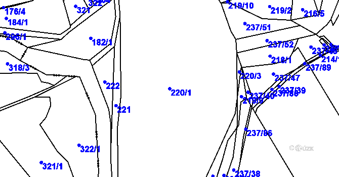 Parcela st. 220/1 v KÚ Chuchel, Katastrální mapa
