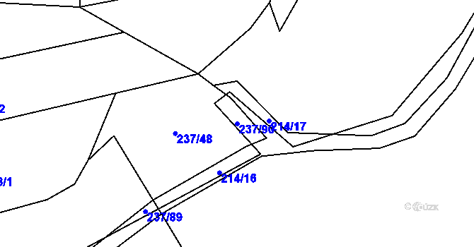 Parcela st. 237/90 v KÚ Chuchel, Katastrální mapa