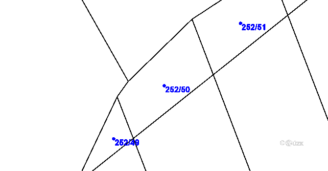Parcela st. 252/50 v KÚ Chuchel, Katastrální mapa