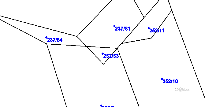Parcela st. 252/53 v KÚ Chuchel, Katastrální mapa