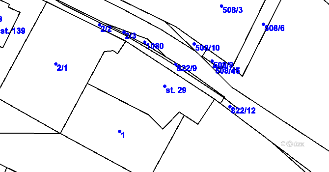 Parcela st. 29 v KÚ Jeřišno, Katastrální mapa