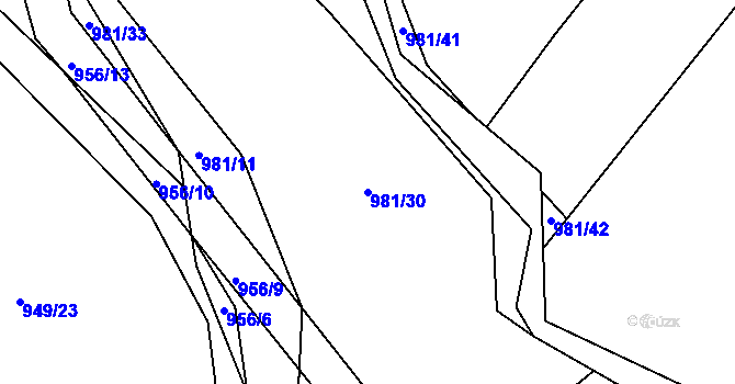 Parcela st. 981/30 v KÚ Jeřišno, Katastrální mapa
