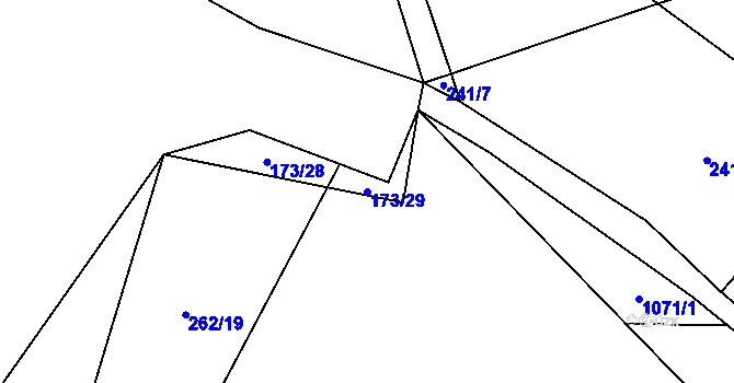 Parcela st. 173/29 v KÚ Jeřišno, Katastrální mapa
