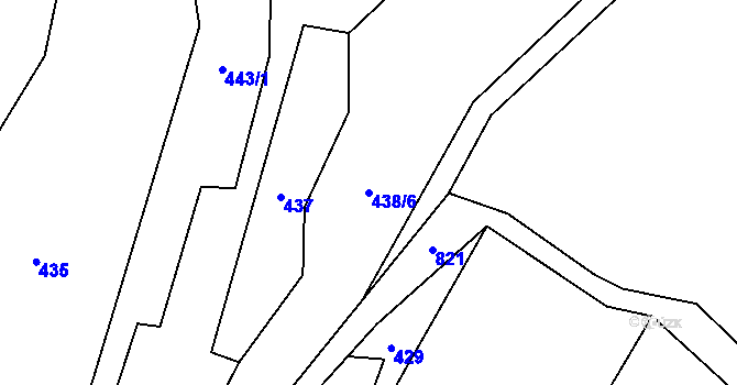Parcela st. 438/6 v KÚ Jeřišno, Katastrální mapa