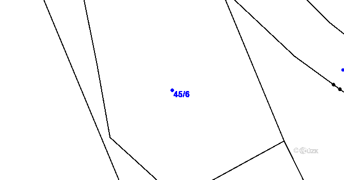 Parcela st. 45/6 v KÚ Vestecká Lhotka, Katastrální mapa