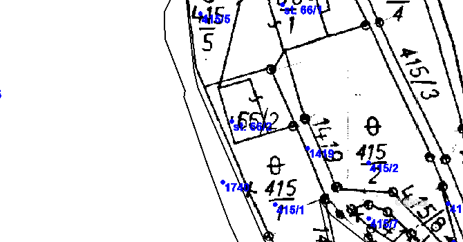 Parcela st. 66/2 v KÚ Jeřmanice, Katastrální mapa