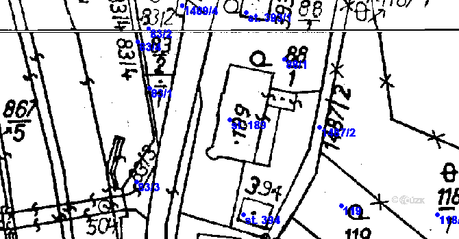 Parcela st. 189 v KÚ Jeřmanice, Katastrální mapa