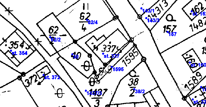 Parcela st. 337 v KÚ Jeřmanice, Katastrální mapa