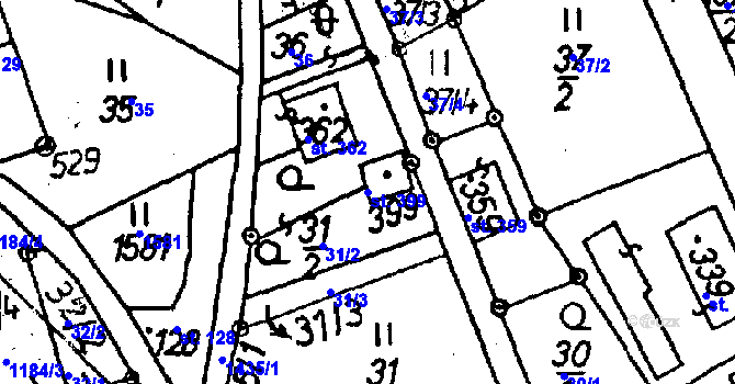 Parcela st. 399 v KÚ Jeřmanice, Katastrální mapa