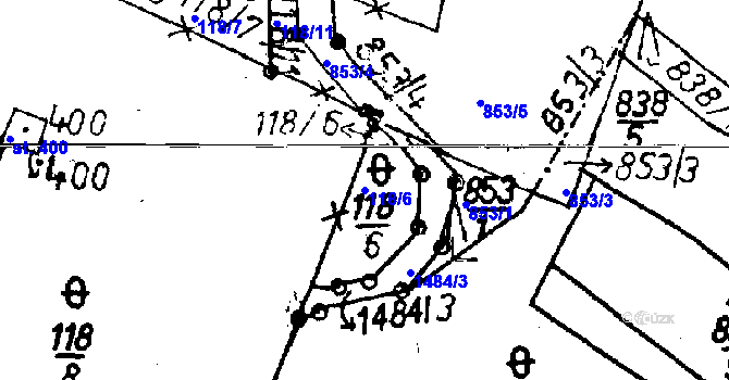 Parcela st. 118/6 v KÚ Jeřmanice, Katastrální mapa