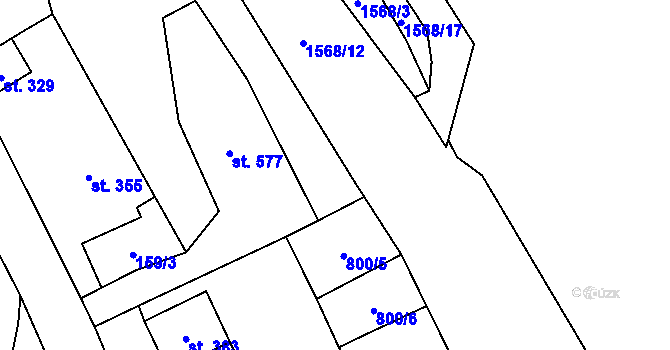 Parcela st. 155/1 v KÚ Jeřmanice, Katastrální mapa