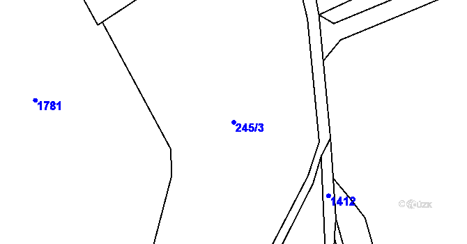 Parcela st. 245/3 v KÚ Jeřmanice, Katastrální mapa