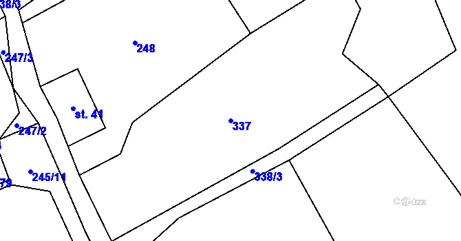 Parcela st. 337 v KÚ Jeřmanice, Katastrální mapa