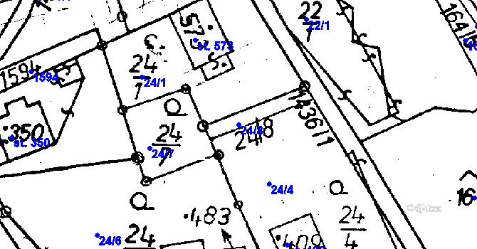 Parcela st. 24/8 v KÚ Jeřmanice, Katastrální mapa