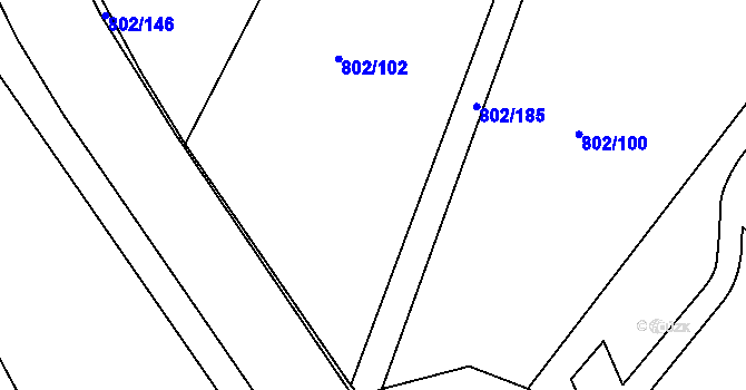 Parcela st. 802/101 v KÚ Jeřmanice, Katastrální mapa