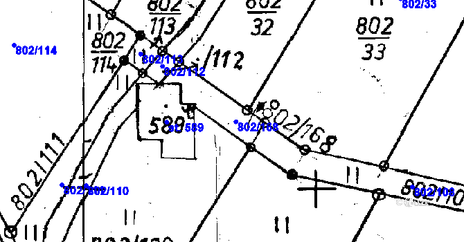 Parcela st. 802/168 v KÚ Jeřmanice, Katastrální mapa