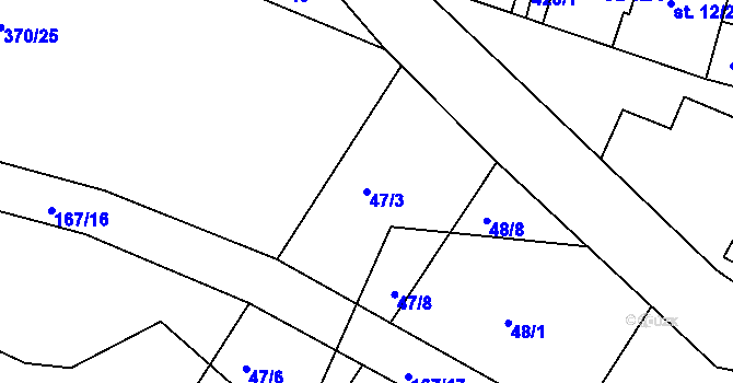 Parcela st. 47/3 v KÚ Jesenec, Katastrální mapa