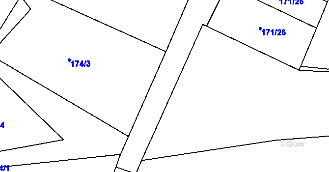 Parcela st. 170/2 v KÚ Jesenec, Katastrální mapa
