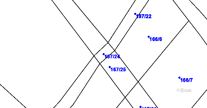Parcela st. 167/24 v KÚ Jesenec, Katastrální mapa