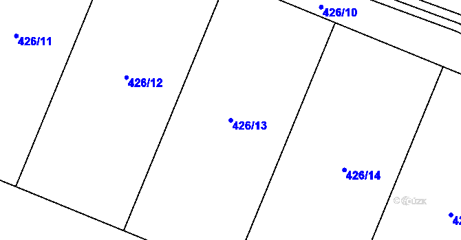 Parcela st. 426/13 v KÚ Jesenec, Katastrální mapa