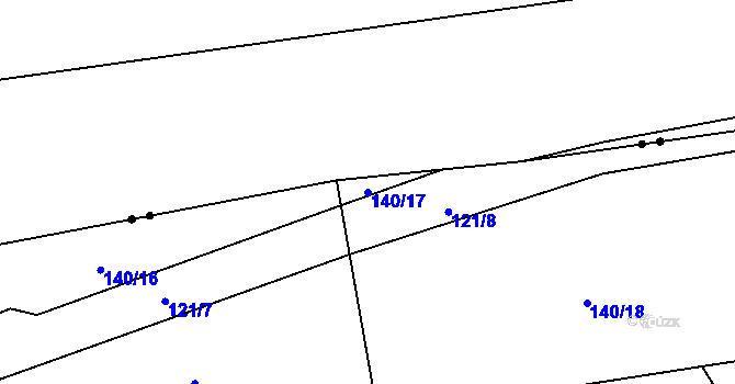 Parcela st. 140/17 v KÚ Jesenice u Prahy, Katastrální mapa