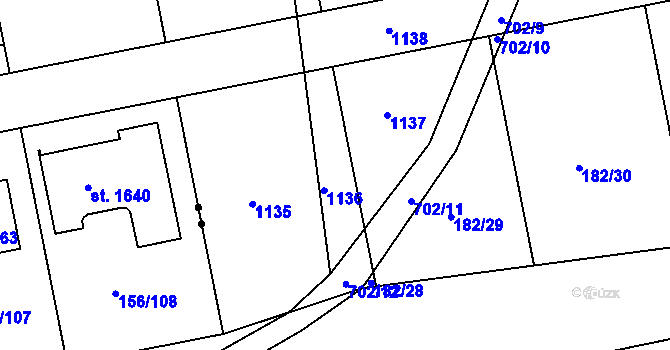 Parcela st. 156/110 v KÚ Jesenice u Prahy, Katastrální mapa
