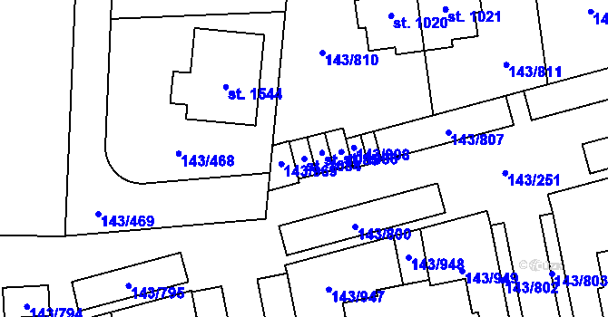 Parcela st. 1084 v KÚ Jesenice u Prahy, Katastrální mapa