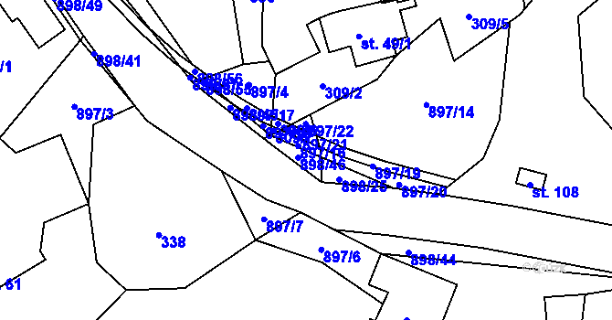 Parcela st. 898/46 v KÚ Dobrošovice, Katastrální mapa