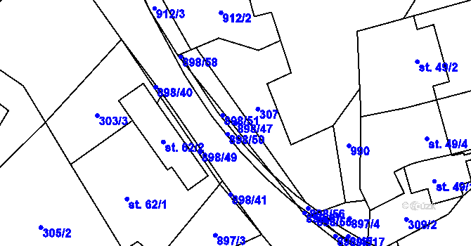 Parcela st. 898/47 v KÚ Dobrošovice, Katastrální mapa