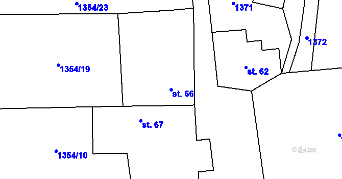 Parcela st. 66 v KÚ Jesenice u Sedlčan, Katastrální mapa