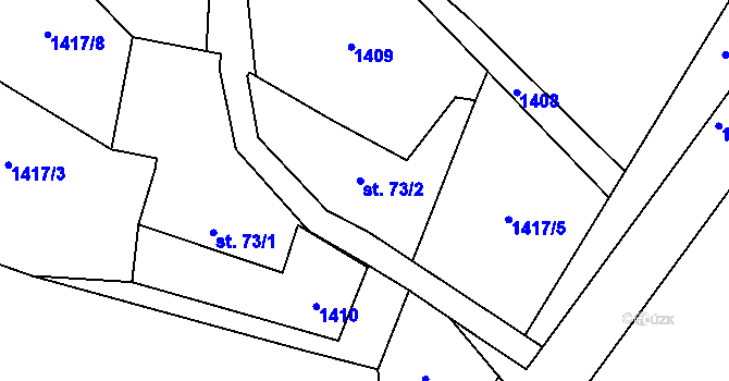 Parcela st. 73/2 v KÚ Jesenice u Sedlčan, Katastrální mapa