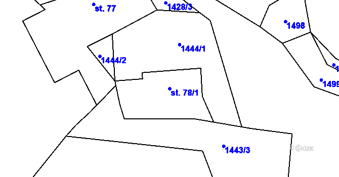 Parcela st. 78/1 v KÚ Jesenice u Sedlčan, Katastrální mapa