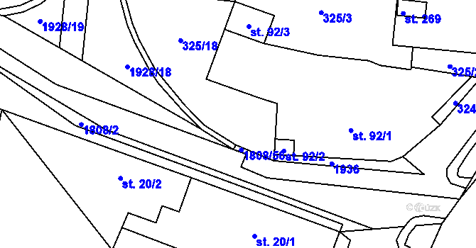 Parcela st. 325/7 v KÚ Jesenice u Sedlčan, Katastrální mapa