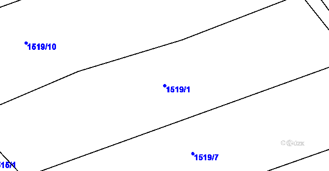 Parcela st. 1519/1 v KÚ Jesenice u Sedlčan, Katastrální mapa